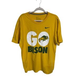 Nike NDSU Go Bison Collegiate Yellow Short Sleeve Graphic Athletic Tee Size‎ XL